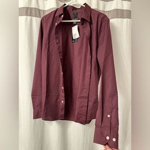 Slim Fit Easy-iron Shirt (BURGUNDY)